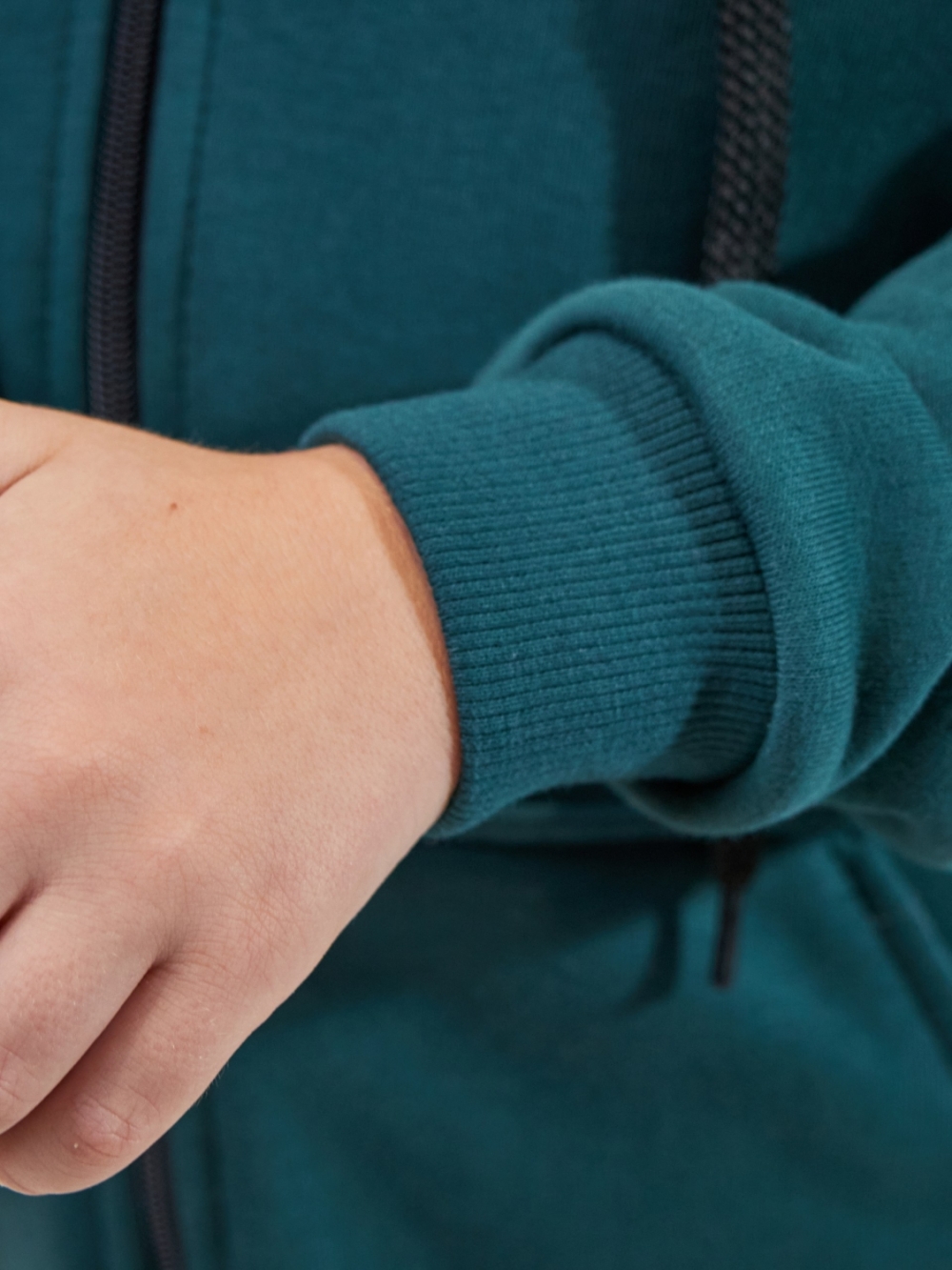 328-ИЗ. Костюм детский  на молнии, изумрудный, хлопок 65%, 35% ПЭ, 3-х нитка без начеса 80,86,92