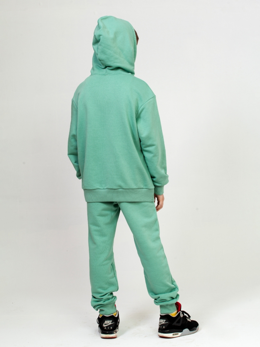 311-Х. Свитшот с капюшоном + Штаны, хлопок 65%, 35% ПЭ 3-х нитка ( без начеса) хаки 146,152,158