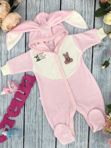 Купить оптом 212. Комбинезон с ушками, хлопок 80% велюр, 20%  ПЭ 62.68,74 в Белгороде