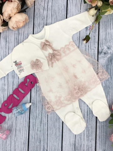 Купить оптом 258-П. Комбинезон с шапкой, хлопок 80% велюр 20% ПЭ, пудра в Белгороде