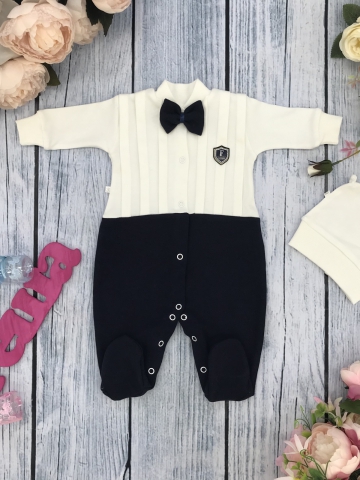 Купить оптом 273-Т.С. Комбинезон с шапкой, хлопок 100% интерлок, темно-синий 56,62 в Белгороде