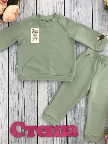 Купить оптом 312-ОЛ. Свитшот+ Штаны , хлопок 70%, 25% ПЭ, 5% лайкра, 2 нитка петля без начеса, олива 80,86,92 в Белгороде