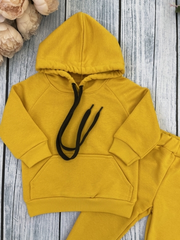 311-А. Свитшот с капюшоном + Штаны, хлопок 65%, 35% ПЭ  , 3-х нитка ( без начеса) апельсин 146,152,158