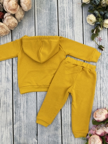 311-А. Свитшот с капюшоном + Штаны, хлопок 65%, 35% ПЭ  , 3-х нитка ( без начеса) апельсин 146,152,158